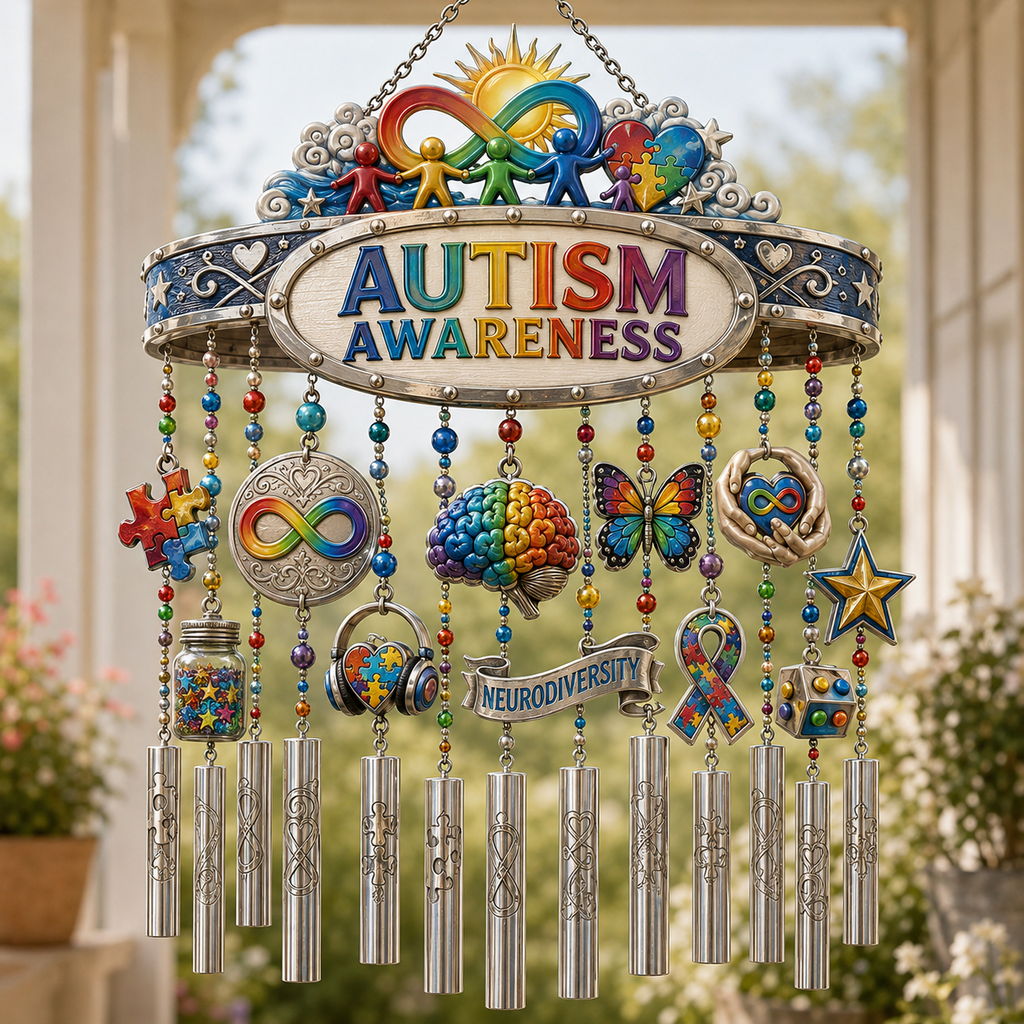 Premium Autism Awareness Wind Chime TNSM