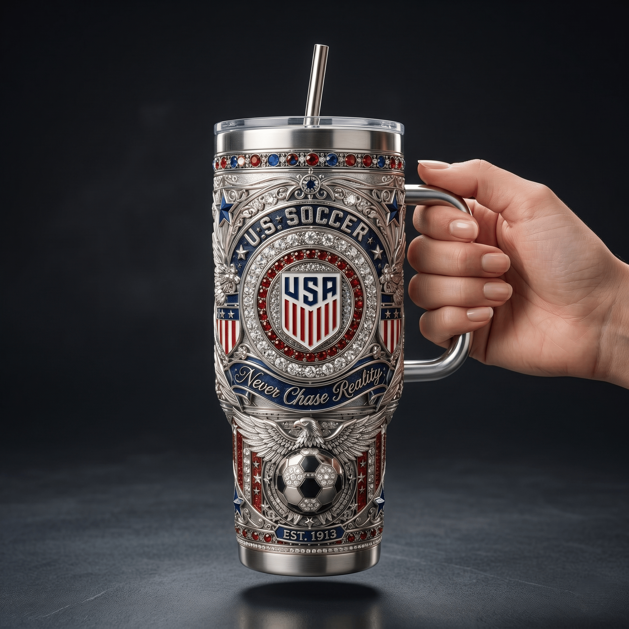 Premium USMNT 40oz Tumbler With Handle TNSM