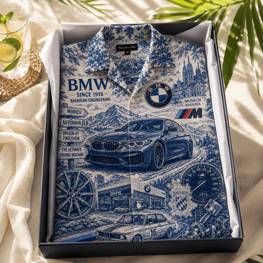 PREMIUM BW HAWAIIAN SHIRT LNTH