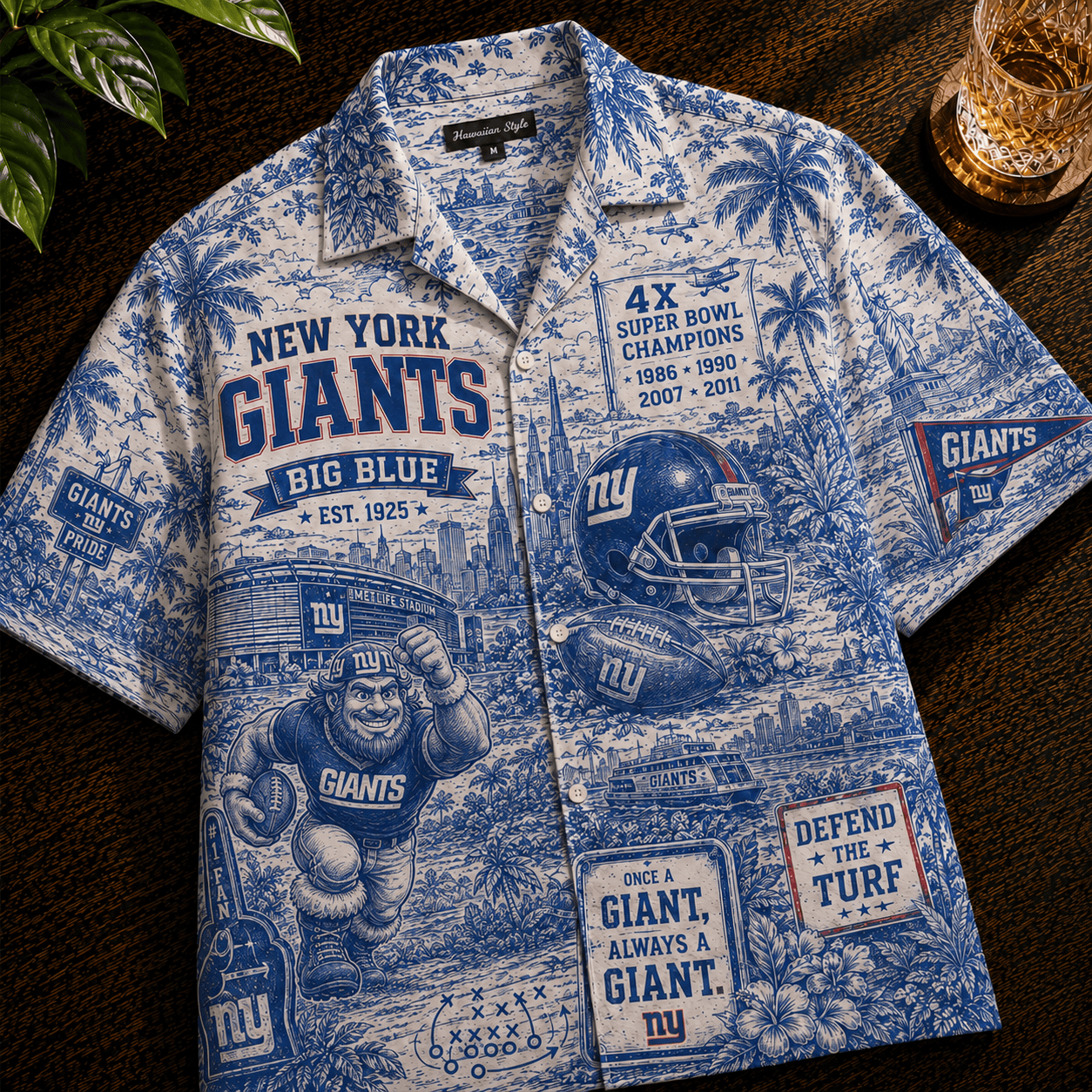 PREMIUM NYG HAWAIIAN SHIRT HQH