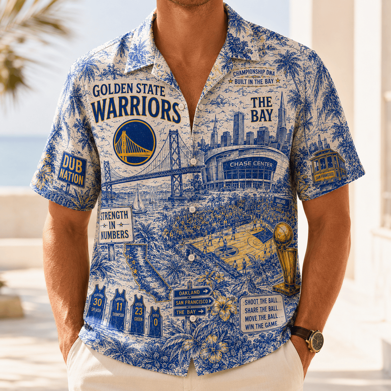 PREMIUM GSW HAWAIIAN SHIRT TTNL