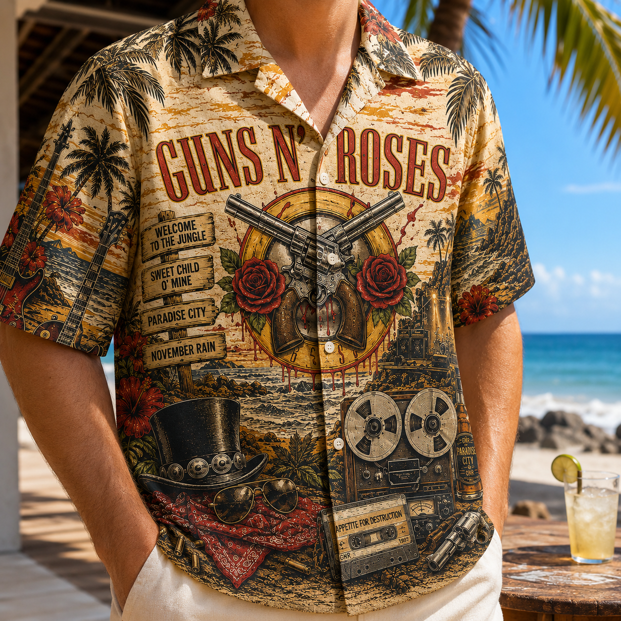 PREMIUM GNR HAWAIIAN SHIRT TTNL