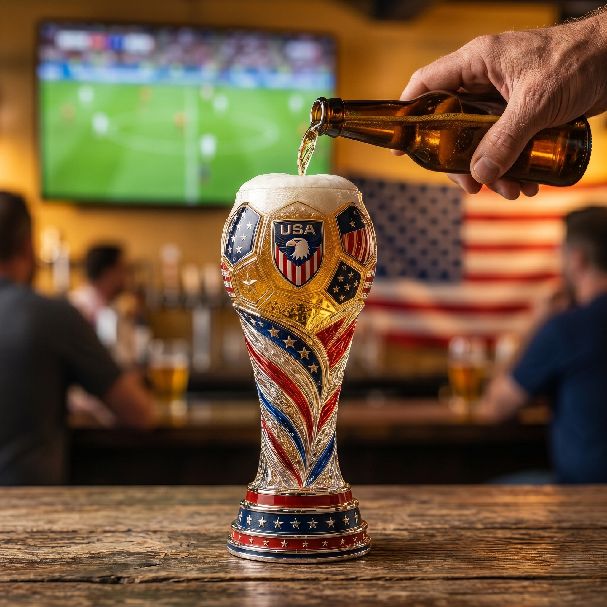 Premium USMNT Soccer Trophy Beer Glass TNSM