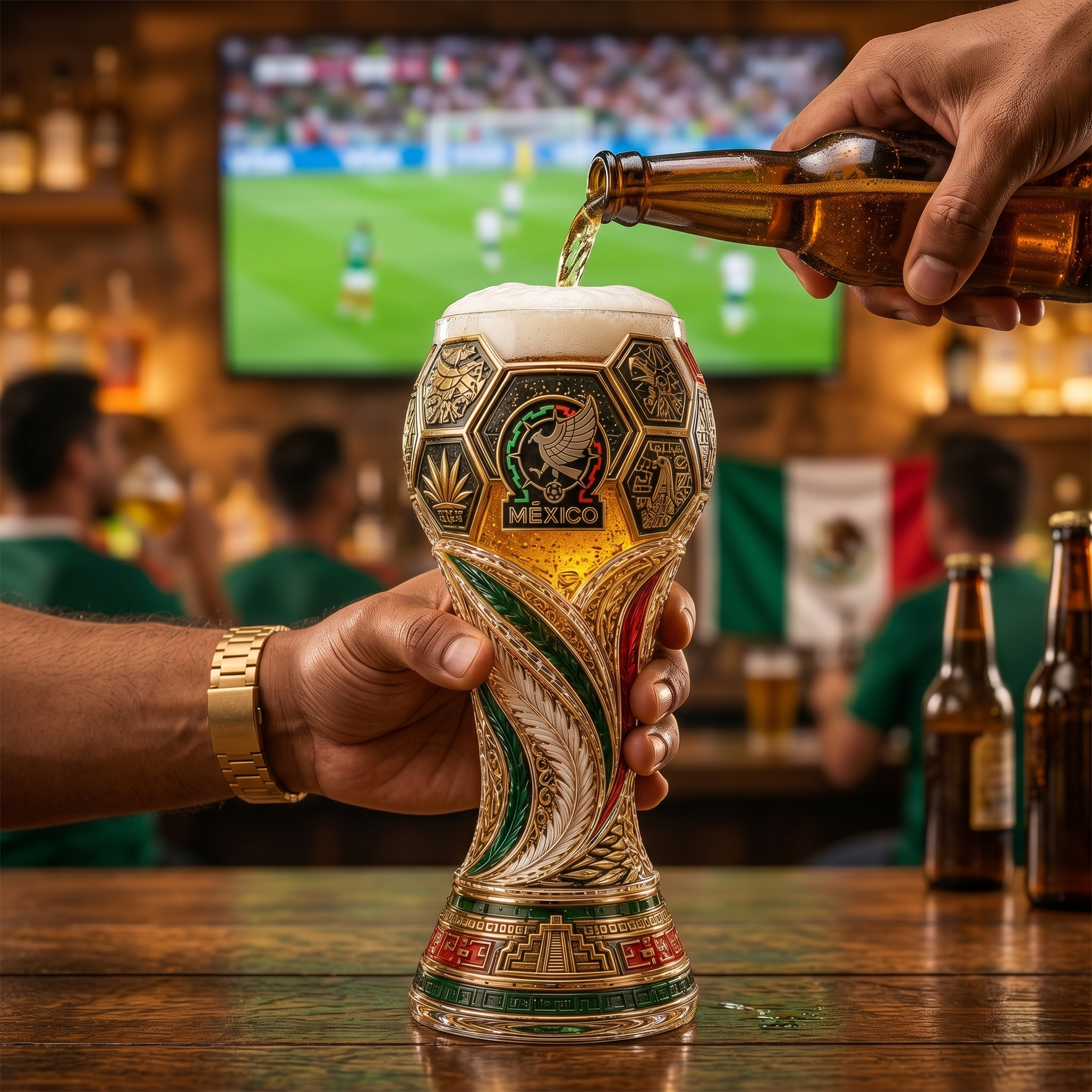 Premium MXC Soccer Trophy Beer Glass TNSM