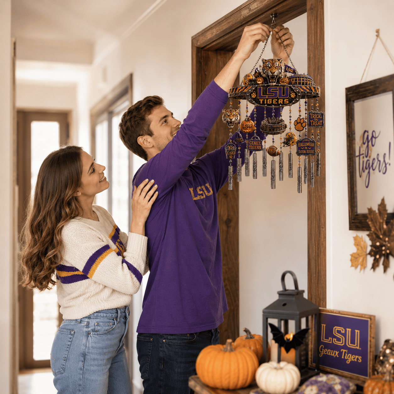 Premium LSU Halloween Wind Chime TNSM