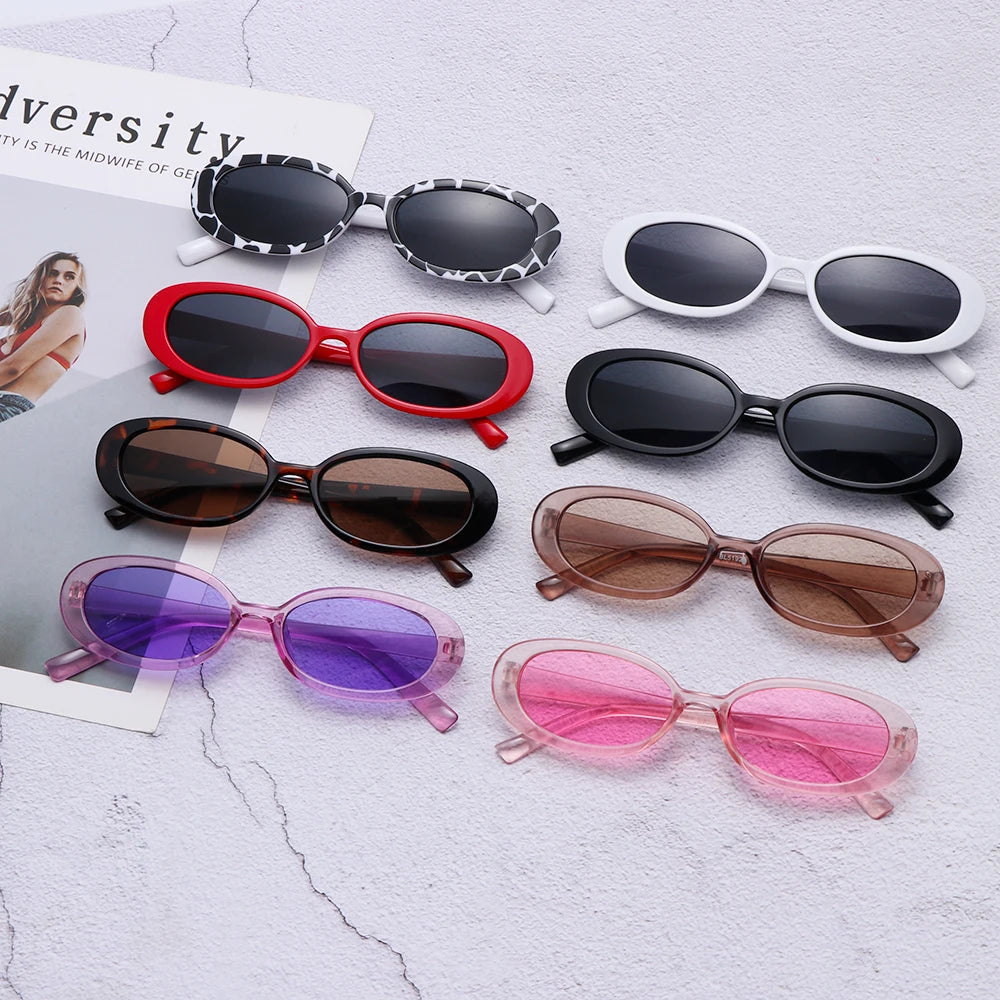 Pink Retro Sunglasses Oval Sunglasses Women Retro