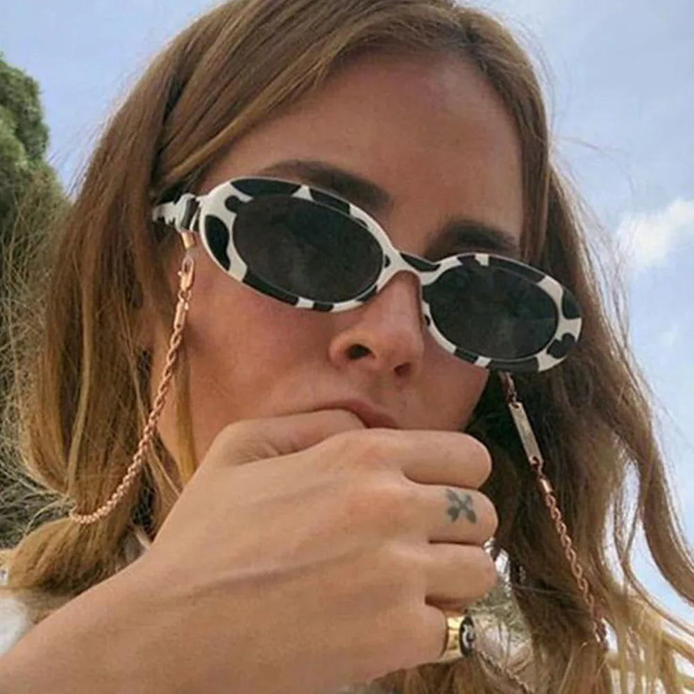 Pink Retro Sunglasses Oval Sunglasses Women Retro