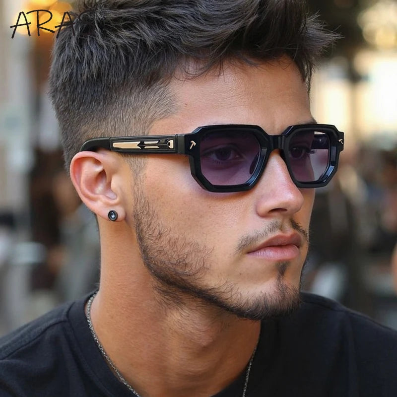 Polarized Square Sunglasses Men 2026 Luxury Brand